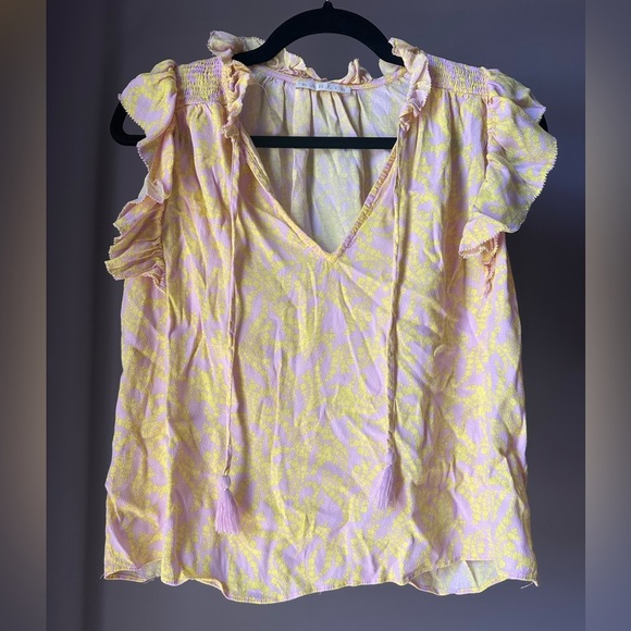 Karlie Pink Yellow Floral Top Skirt Set Medium - Picture 3 of 4